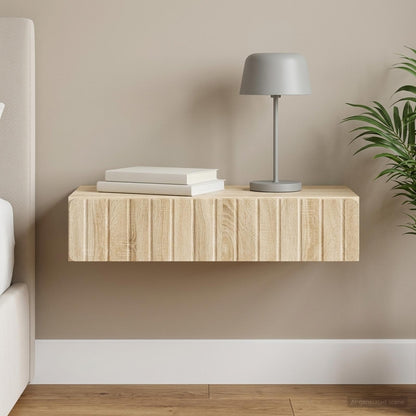 vidaXL Wall-Mounted Side Table Sonoma Oak 87.5 x 34.5 x 17 cm