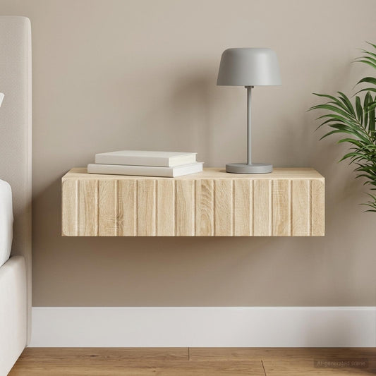 vidaXL Wall-Mounted Side Table Sonoma Oak 87.5 x 34.5 x 17 cm