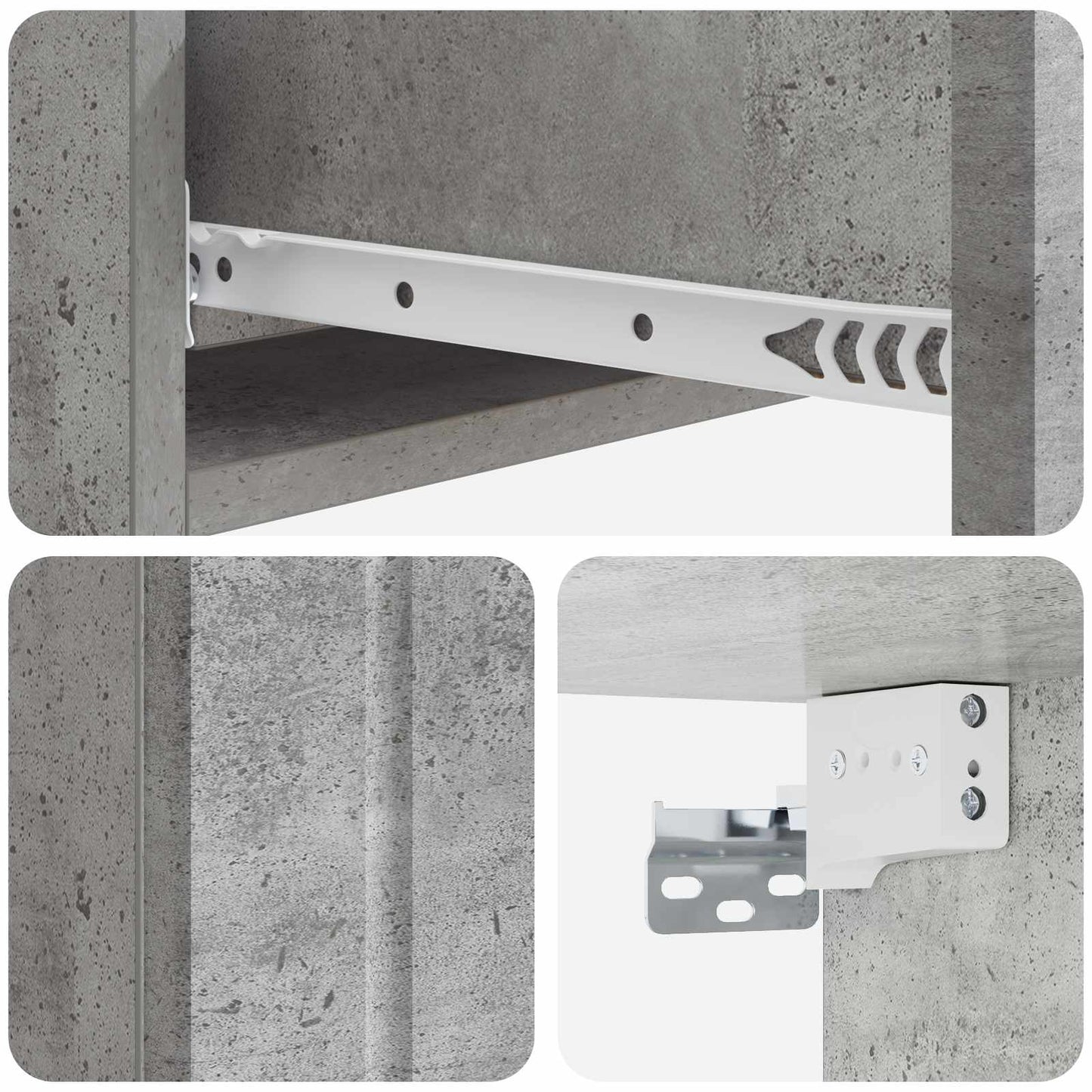vidaXL Wall-Mounted Side Table Concrete Grey 87.5 x 34.5 x 17 cm