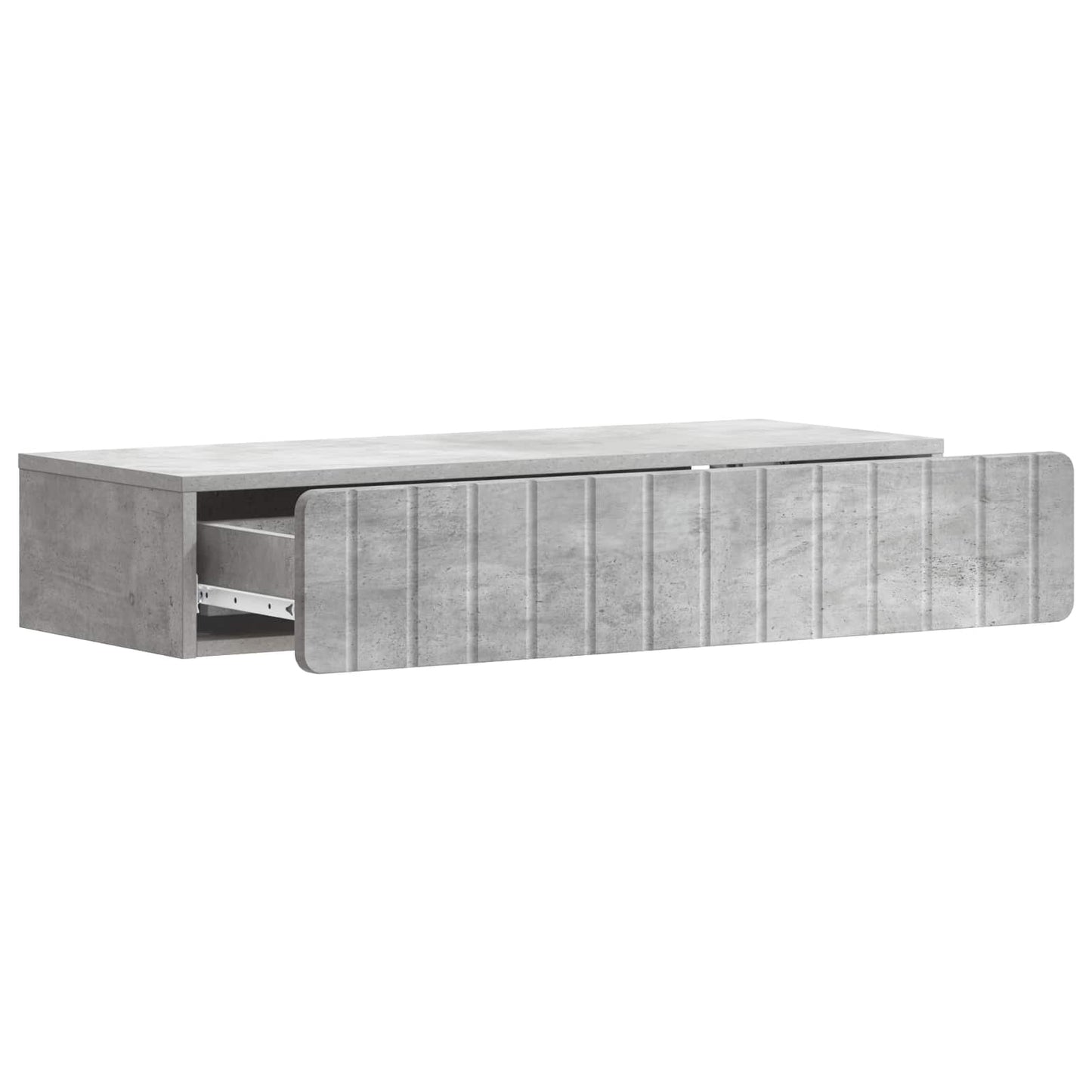 vidaXL Wall-Mounted Side Table Concrete Grey 87.5 x 34.5 x 17 cm