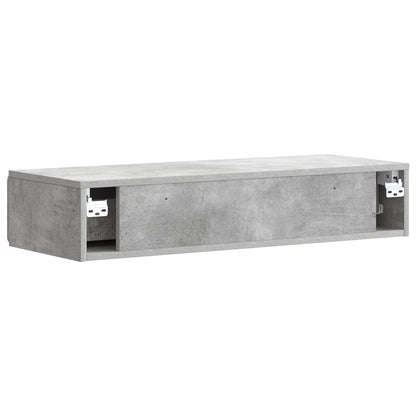 vidaXL Wall-Mounted Side Table Concrete Grey 87.5 x 34.5 x 17 cm