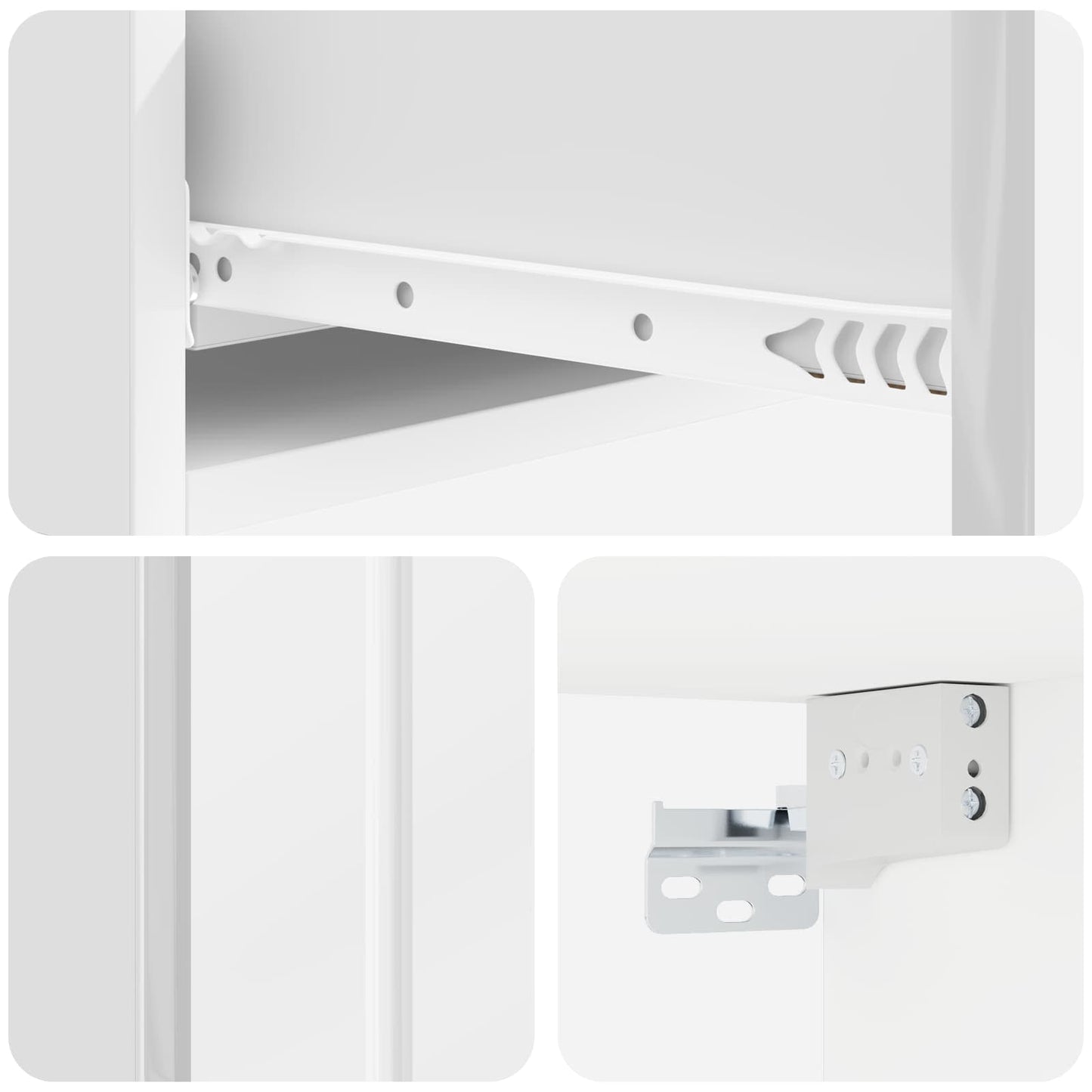 vidaXL Wall-Mounted Side Table High Gloss White 87.5 x 34.5 x 17 cm