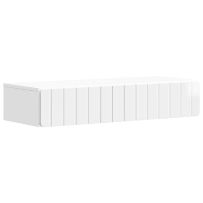 vidaXL Wall-Mounted Side Table High Gloss White 87.5 x 34.5 x 17 cm
