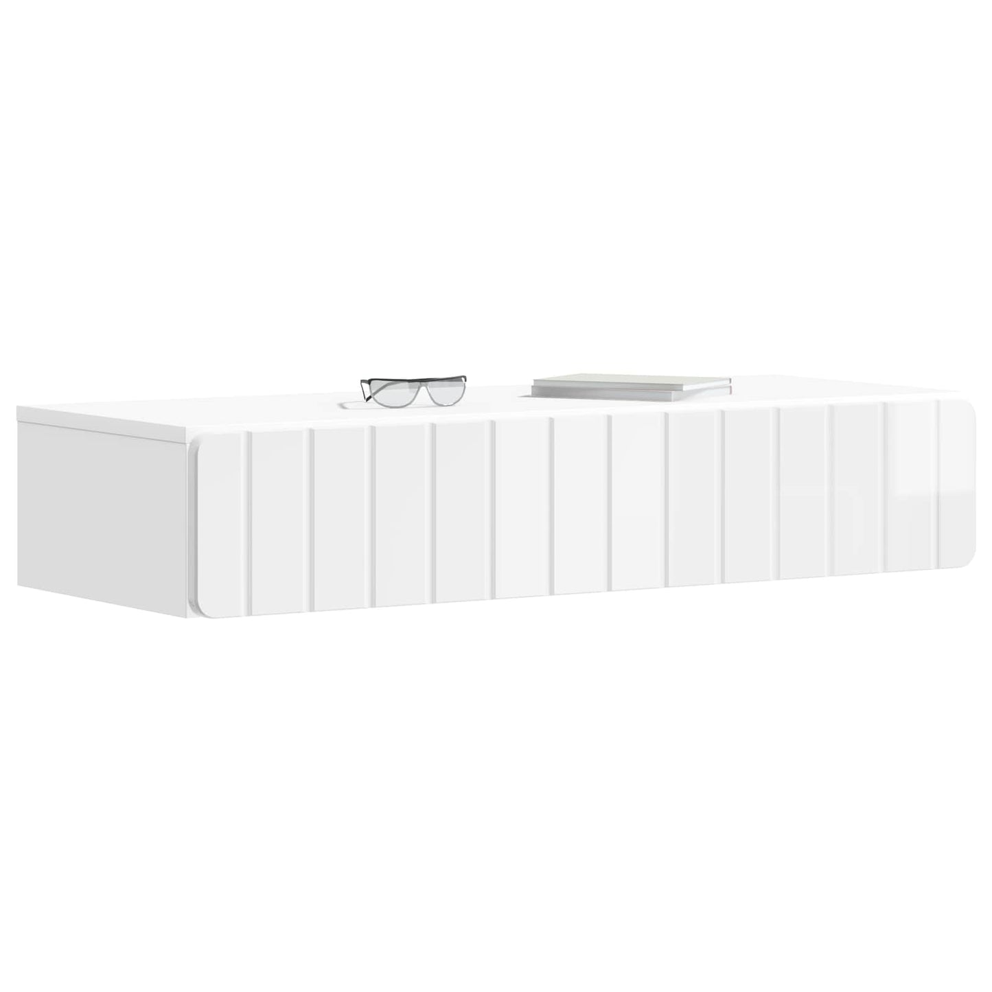 vidaXL Wall-Mounted Side Table High Gloss White 87.5 x 34.5 x 17 cm