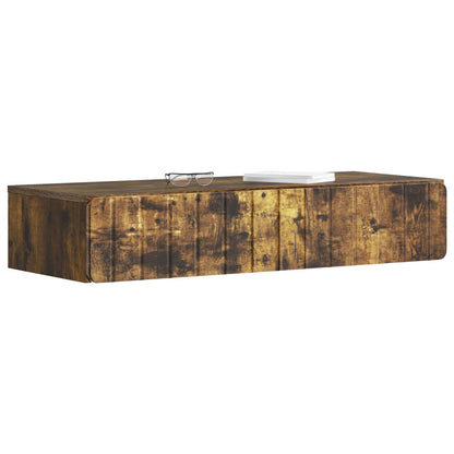 vidaXL Wall-Mounted Side Table Smoked Oak 87.5 x 34.5 x 17 cm