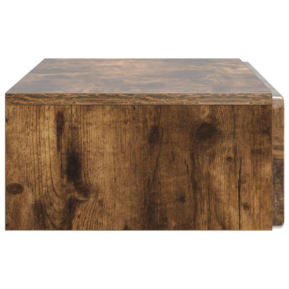 vidaXL Wall-Mounted Side Table Smoked Oak 87.5 x 34.5 x 17 cm