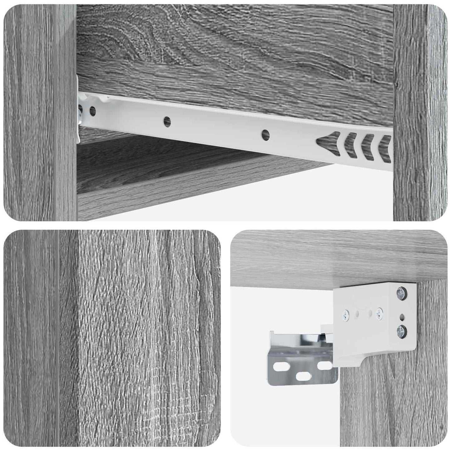 vidaXL Wall-Mounted Side Table Grey Sonoma 87.5 x 34.5 x 17 cm