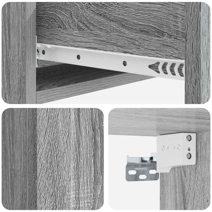 vidaXL Wall-Mounted Side Table Grey Sonoma 87.5 x 34.5 x 17 cm