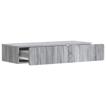 vidaXL Wall-Mounted Side Table Grey Sonoma 87.5 x 34.5 x 17 cm