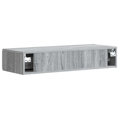 vidaXL Wall-Mounted Side Table Grey Sonoma 87.5 x 34.5 x 17 cm
