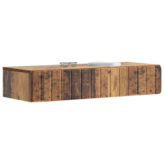 vidaXL Wall-Mounted Side Table Old Wood 87.5 x 34.5 x 17 cm