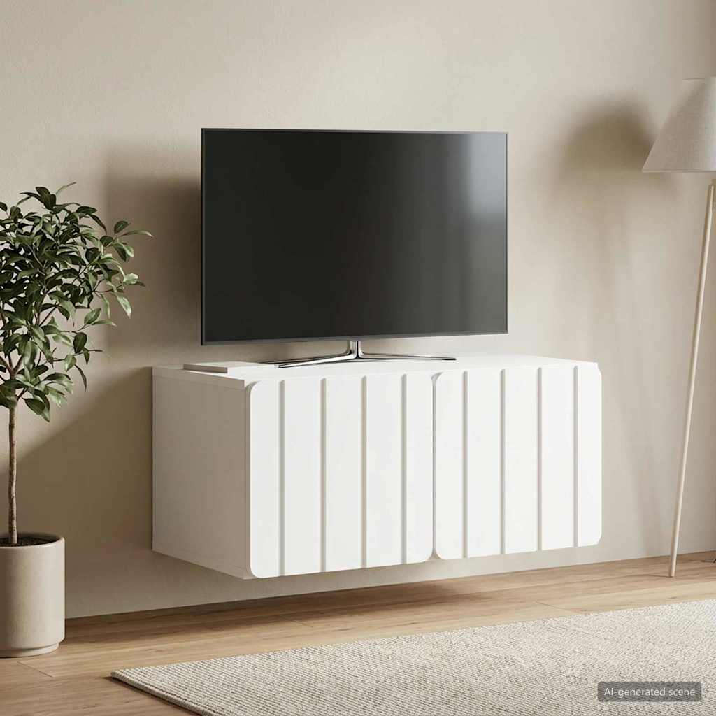 vidaXL Wall-Mounted TV Cabinet 59.5 x 41 x 30 cm White Engineered Wood