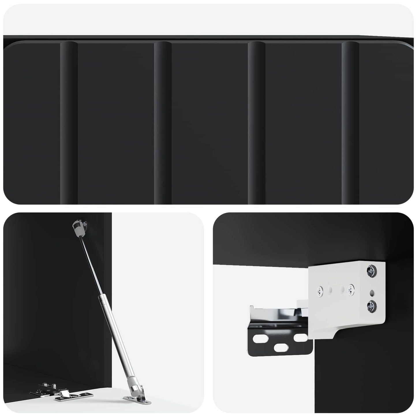 vidaXL Wall-Mounted TV Cabinet 59.5 x 41 x 30 cm Black Engineered Wood
