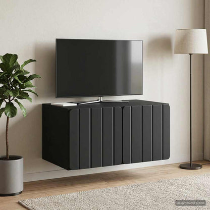 vidaXL Wall-Mounted TV Cabinet 59.5 x 41 x 30 cm Black Engineered Wood