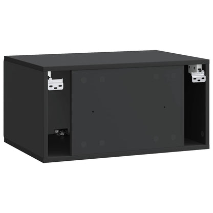 vidaXL Wall-Mounted TV Cabinet 59.5 x 41 x 30 cm Black Engineered Wood