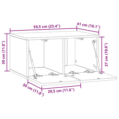 vidaXL Wall-Mounted TV Cabinet 59.5 x 41 x 30 cm Black Engineered Wood