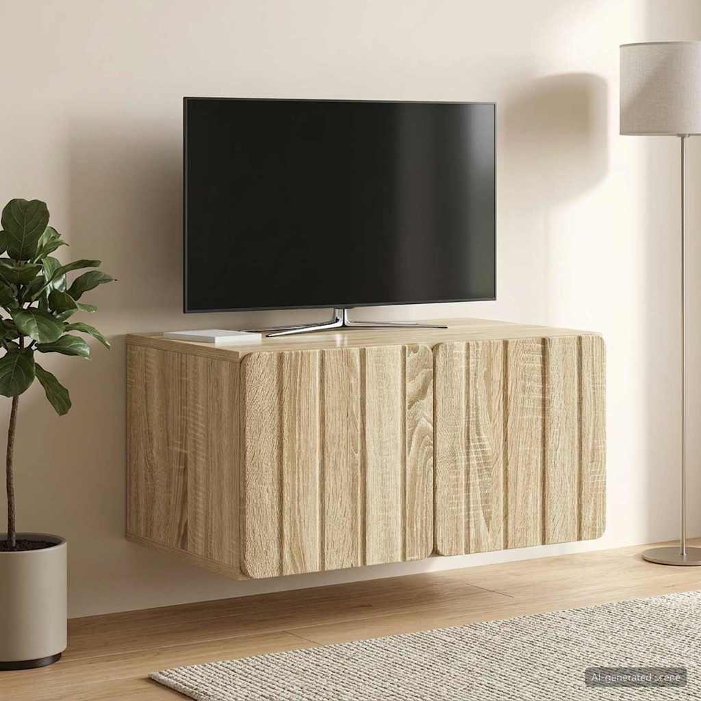 vidaXL Wall-Mounted TV Cabinet 59.5 x 41 x 30 cm Sonoma Oak