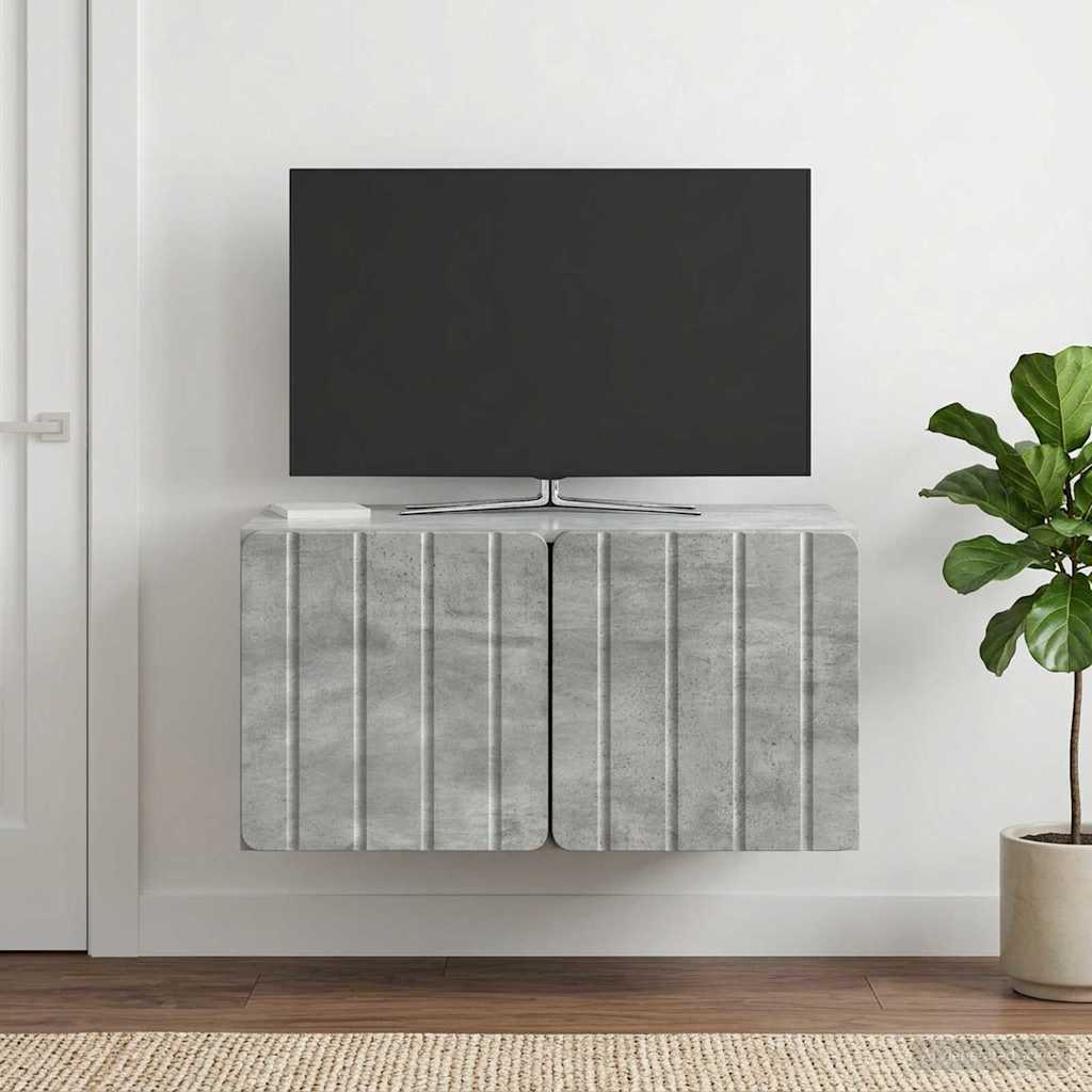 vidaXL Wall-Mounted TV Cabinet 59.5 x 41 x 30 cm Concrete Grey