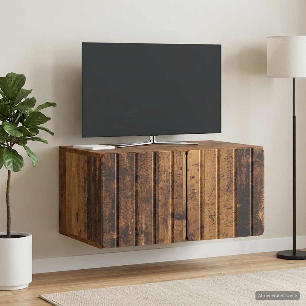 vidaXL Wall-Mounted TV Cabinet 59.5 x 41 x 30 cm Old Wood