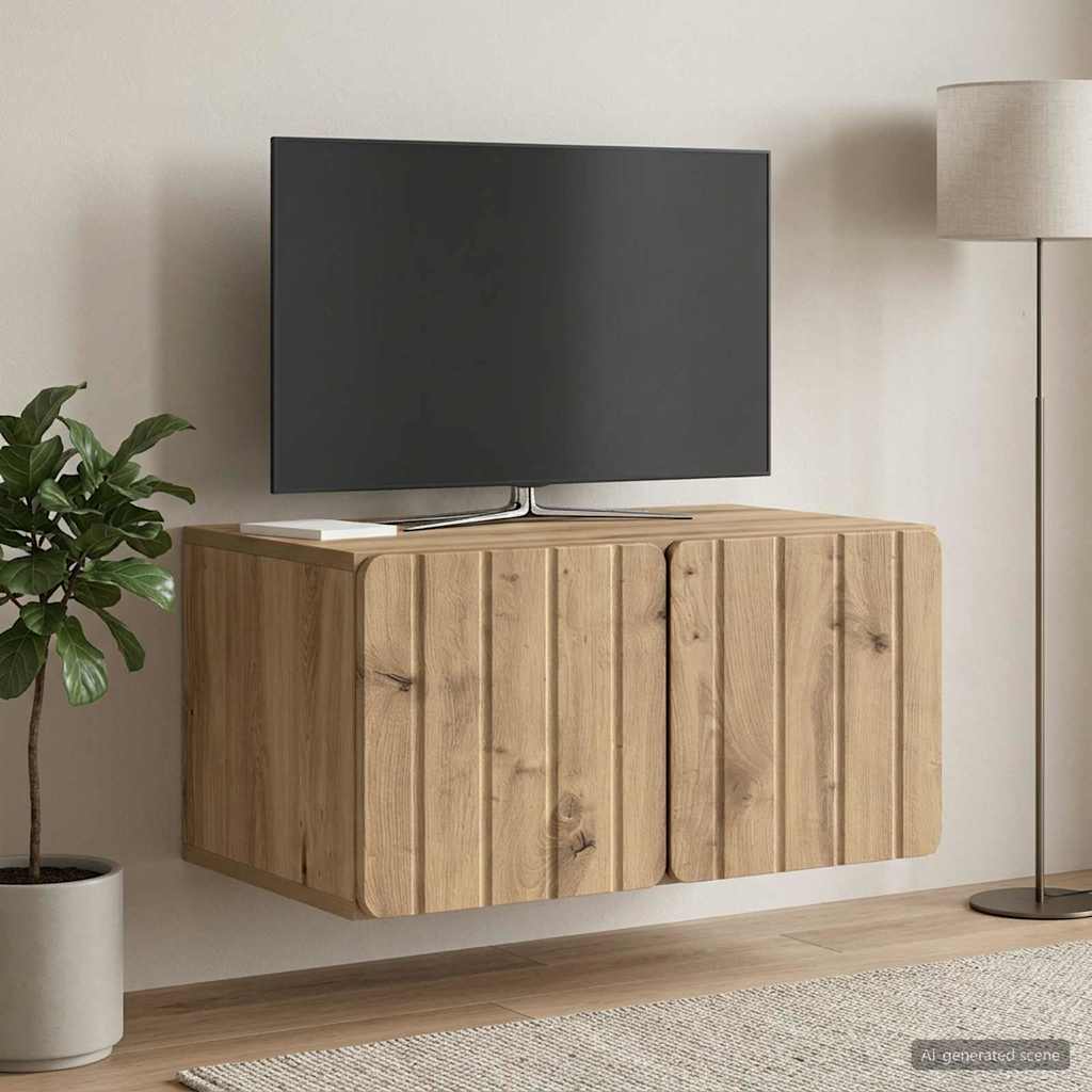 vidaXL Wall-Mounted TV Cabinet 59.5 x 41 x 30 cm Artisan Oak