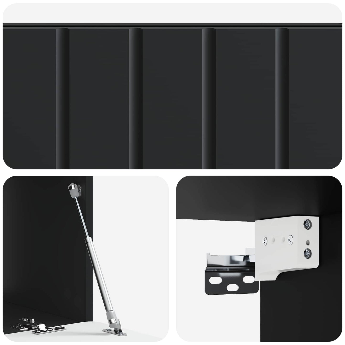 vidaXL Wall-Mounted TV Cabinet 78.5 x 41 x 30 cm Black Engineered Wood