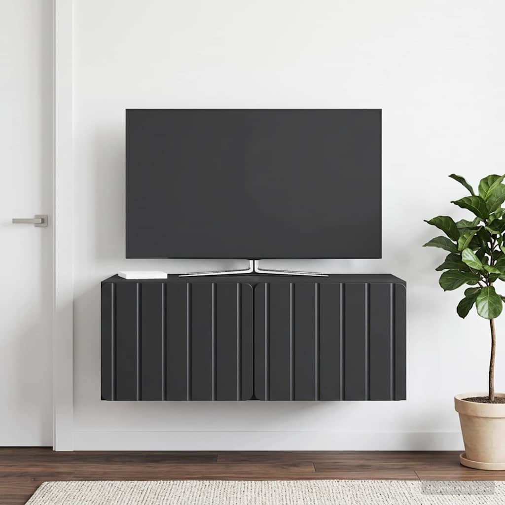 vidaXL Wall-Mounted TV Cabinet 78.5 x 41 x 30 cm Black Engineered Wood