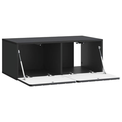 vidaXL Wall-Mounted TV Cabinet 78.5 x 41 x 30 cm Black Engineered Wood