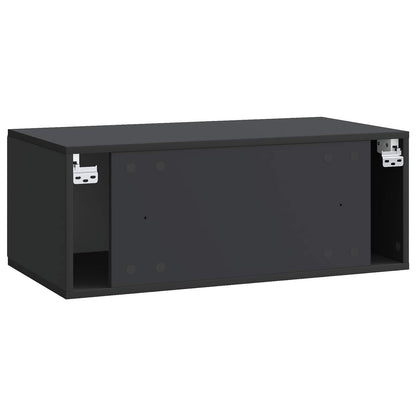 vidaXL Wall-Mounted TV Cabinet 78.5 x 41 x 30 cm Black Engineered Wood