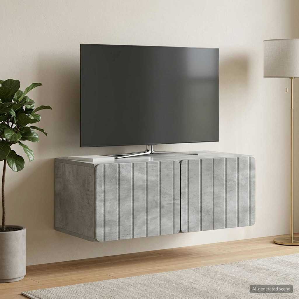 vidaXL Wall-Mounted TV Cabinet 78.5 x 41 x 30 cm Concrete Grey