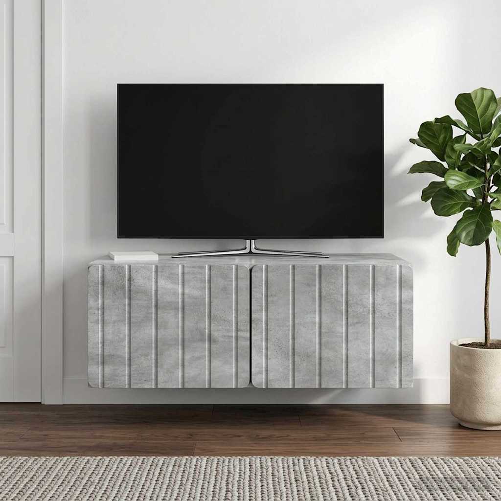 vidaXL Wall-Mounted TV Cabinet 78.5 x 41 x 30 cm Concrete Grey