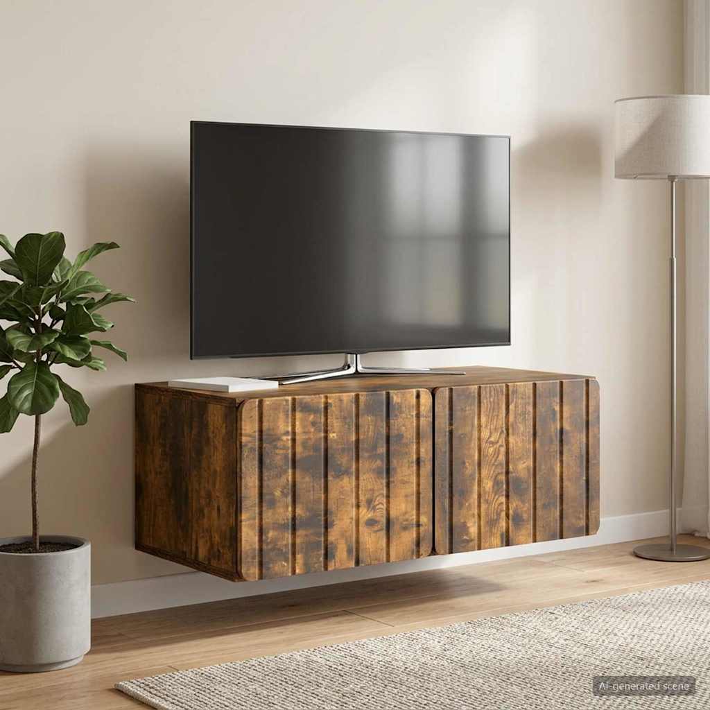 vidaXL Wall-Mounted TV Cabinet 78.5 x 41 x 30 cm Smoked Oak