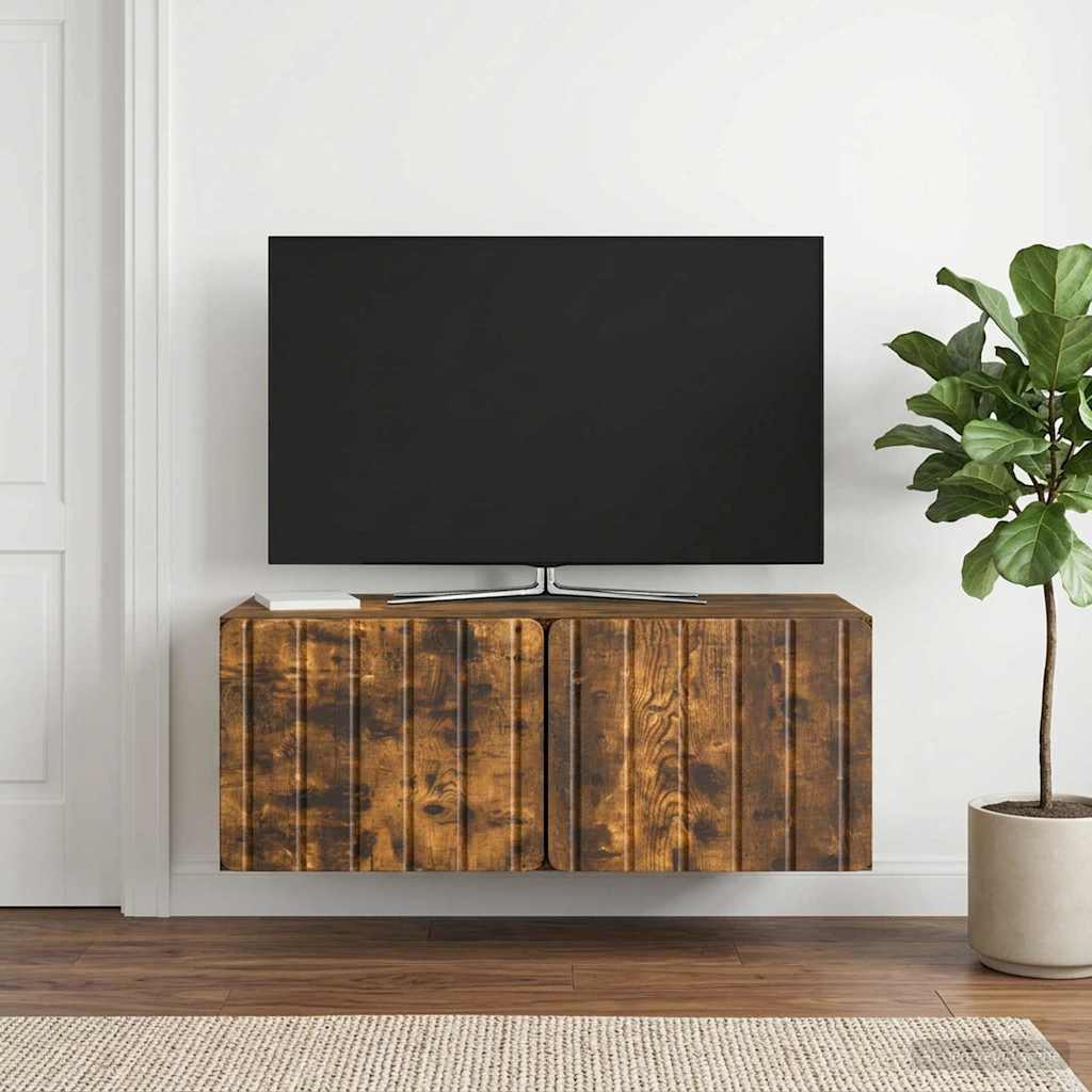 vidaXL Wall-Mounted TV Cabinet 78.5 x 41 x 30 cm Smoked Oak