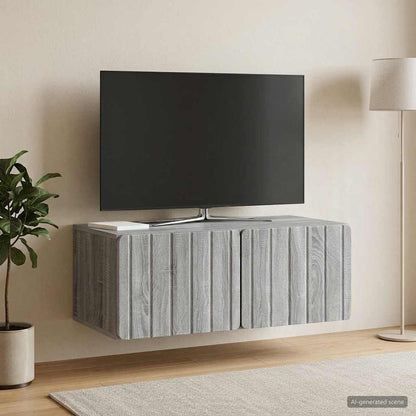 vidaXL Wall-Mounted TV Cabinet 78.5 x 41 x 30 cm Grey Sonoma