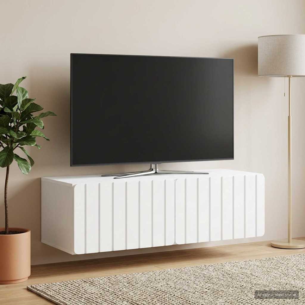 vidaXL Wall-Mounted TV Cabinet 98 x 41 x 30 cm White Engineered Wood