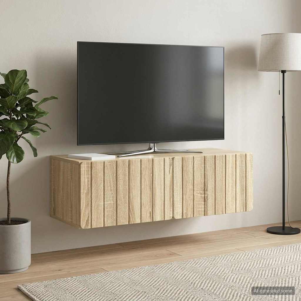 vidaXL Wall-Mounted TV Cabinet 98 x 41 x 30 cm Sonoma Oak