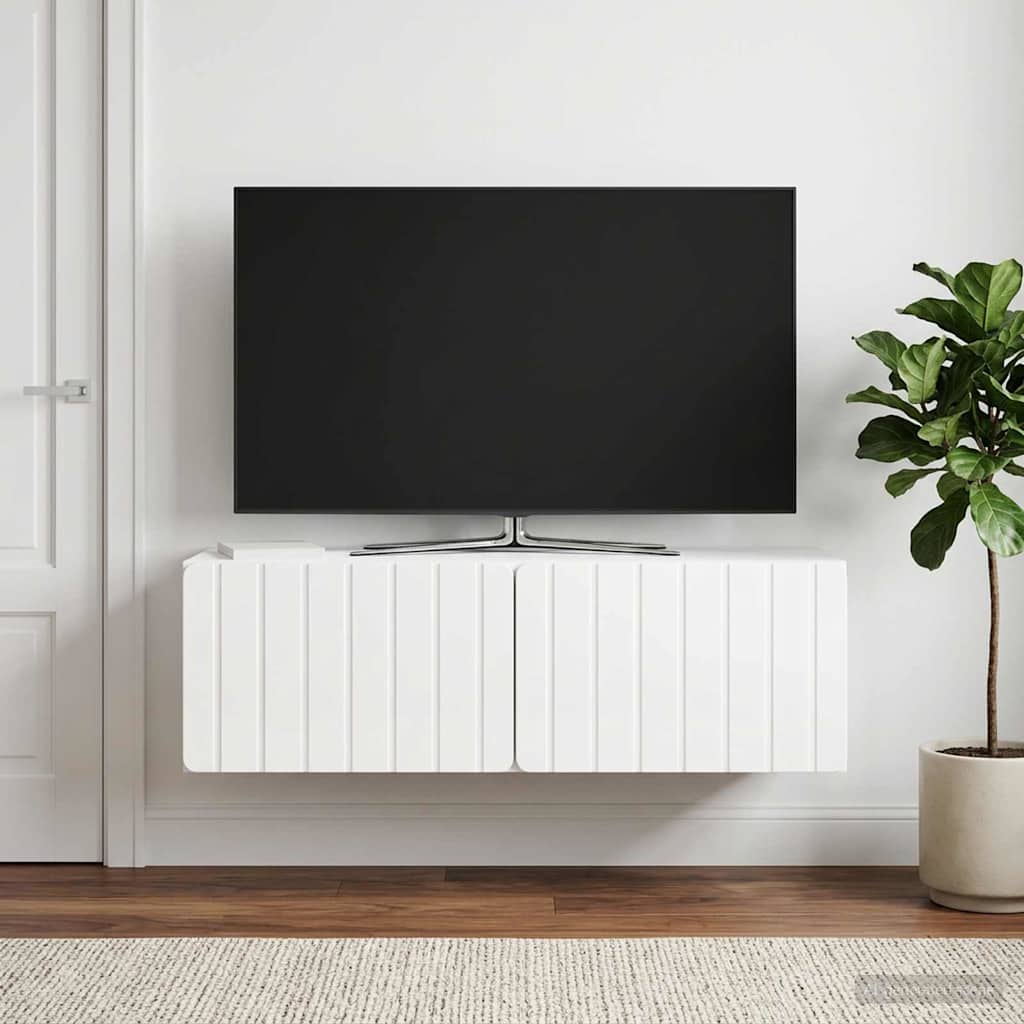 vidaXL Wall-Mounted TV Cabinet 98 x 41 x 30 cm High Gloss White