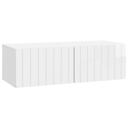 vidaXL Wall-Mounted TV Cabinet High Gloss White 98 x 41 x 30 cm
