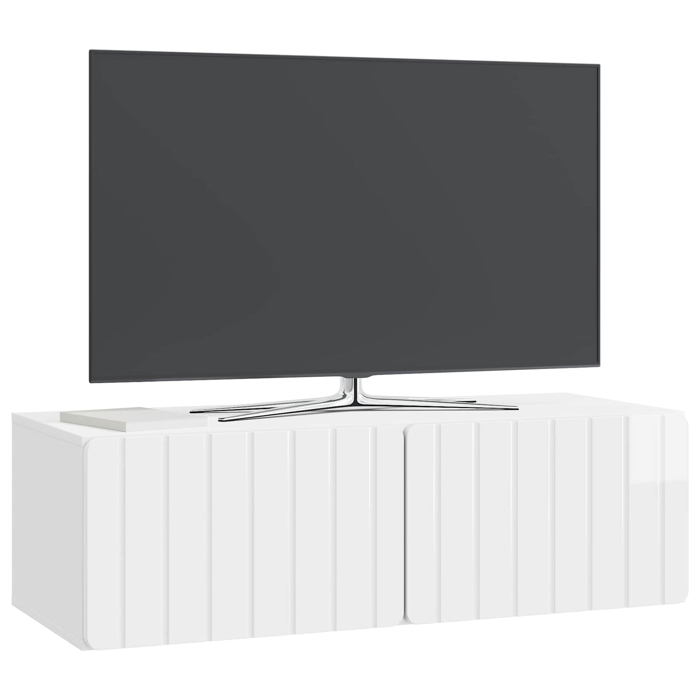 vidaXL Wall-Mounted TV Cabinet High Gloss White 98 x 41 x 30 cm