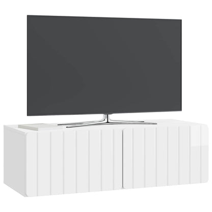 vidaXL Wall-Mounted TV Cabinet High Gloss White 98 x 41 x 30 cm