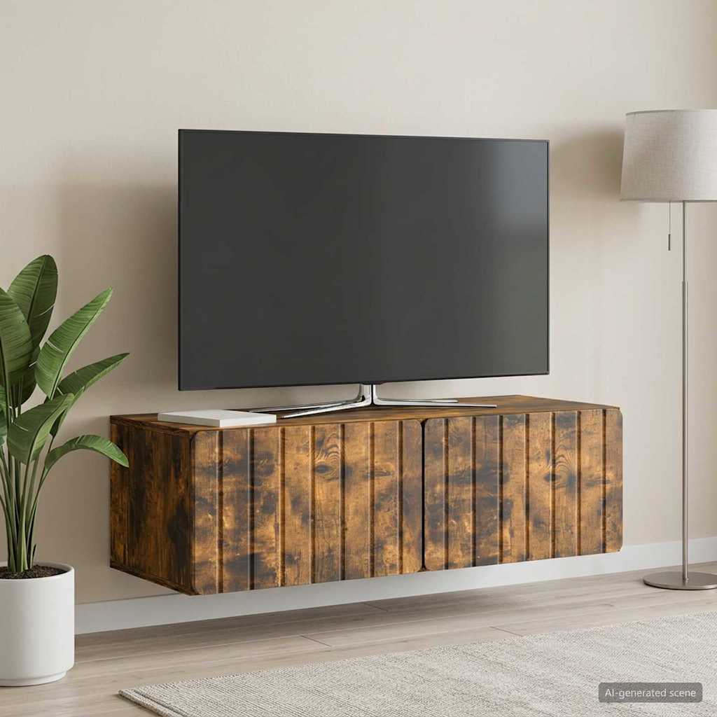 vidaXL Wall-Mounted TV Cabinet 98 x 41 x 30 cm Smoked Oak