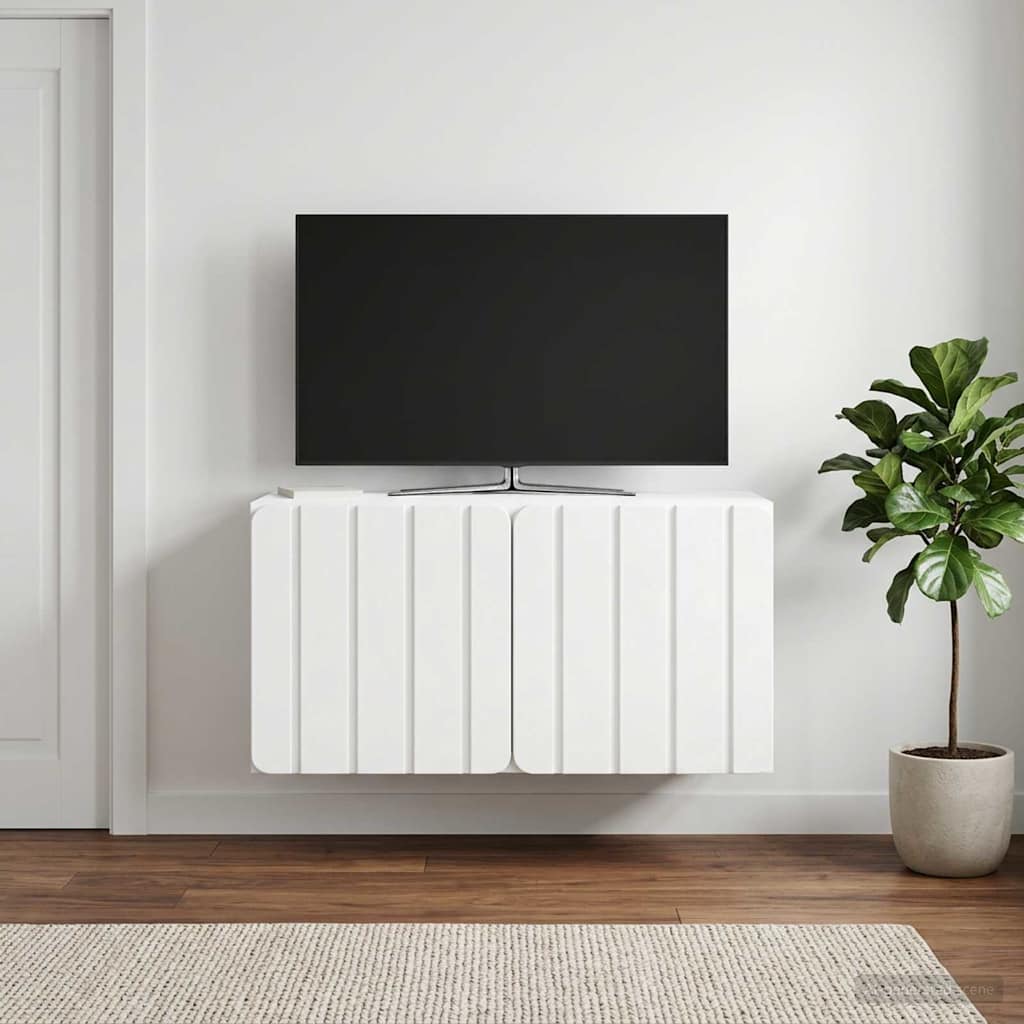 vidaXL Wall-Mounted TV Cabinet 59.5 x 31 x 30 cm White Engineered Wood
