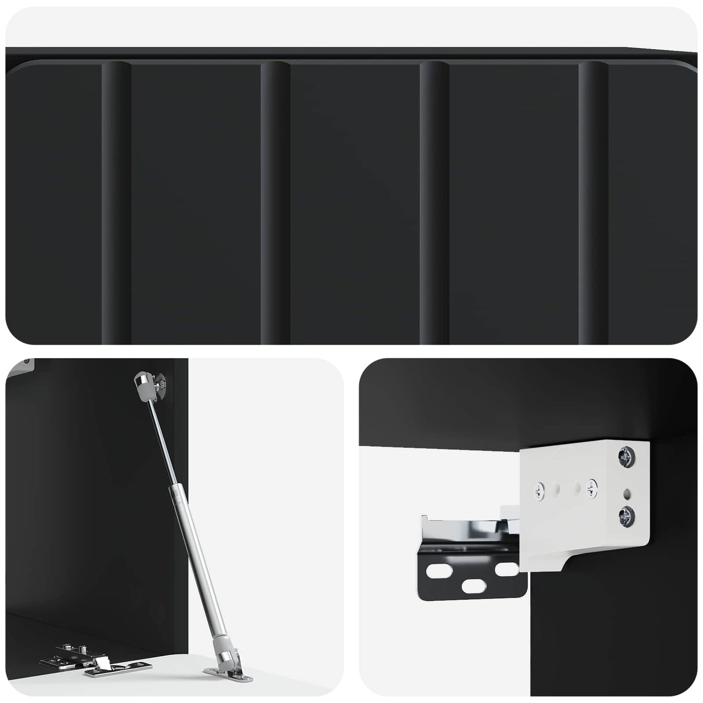vidaXL Wall-Mounted TV Cabinet 59.5 x 31 x 30 cm Black Engineered Wood