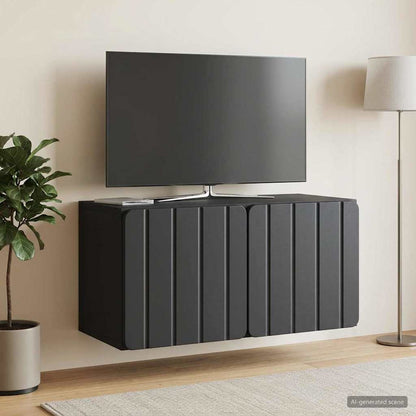 vidaXL Wall-Mounted TV Cabinet 59.5 x 31 x 30 cm Black Engineered Wood