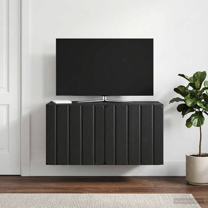 vidaXL Wall-Mounted TV Cabinet 59.5 x 31 x 30 cm Black Engineered Wood