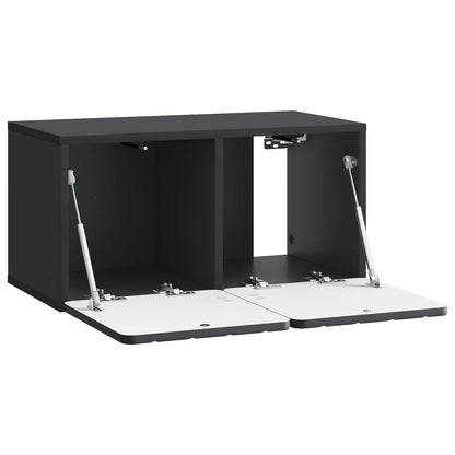 vidaXL Wall-Mounted TV Cabinet 59.5 x 31 x 30 cm Black Engineered Wood