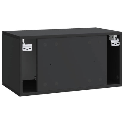vidaXL Wall-Mounted TV Cabinet 59.5 x 31 x 30 cm Black Engineered Wood