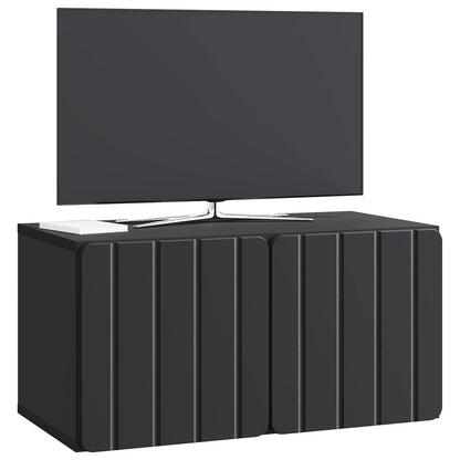 vidaXL Wall-Mounted TV Cabinet 59.5 x 31 x 30 cm Black Engineered Wood