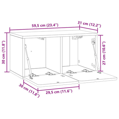 vidaXL Wall-Mounted TV Cabinet 59.5 x 31 x 30 cm Black Engineered Wood