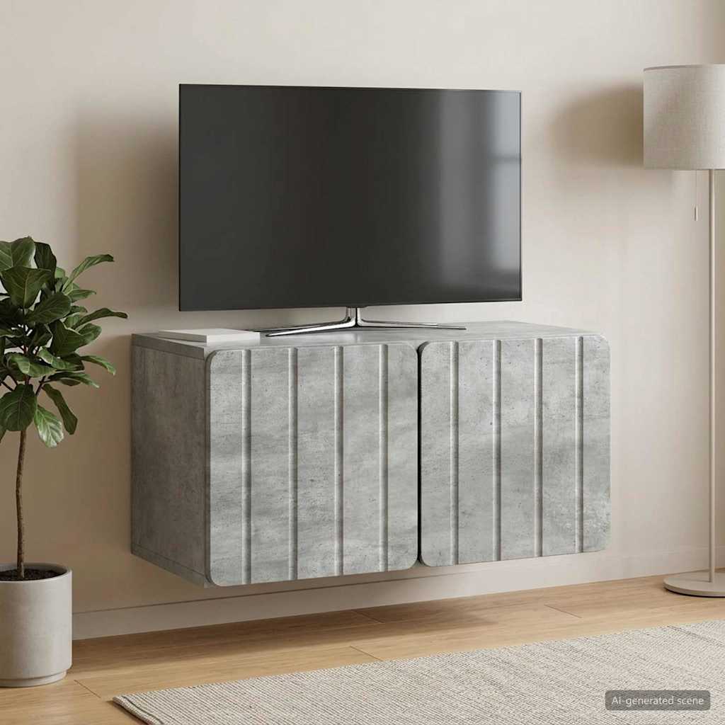 vidaXL Wall-Mounted TV Cabinet 59.5 x 31 x 30 cm Concrete Grey