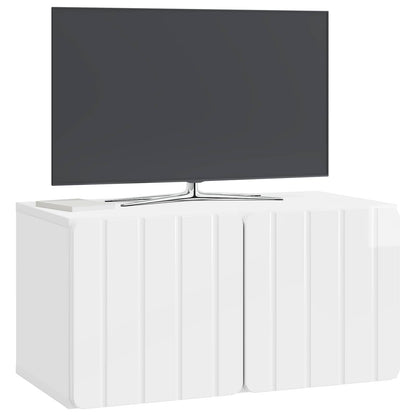 vidaXL Wall-Mounted TV Cabinet 59.5 x 31 x 30 cm High Gloss White